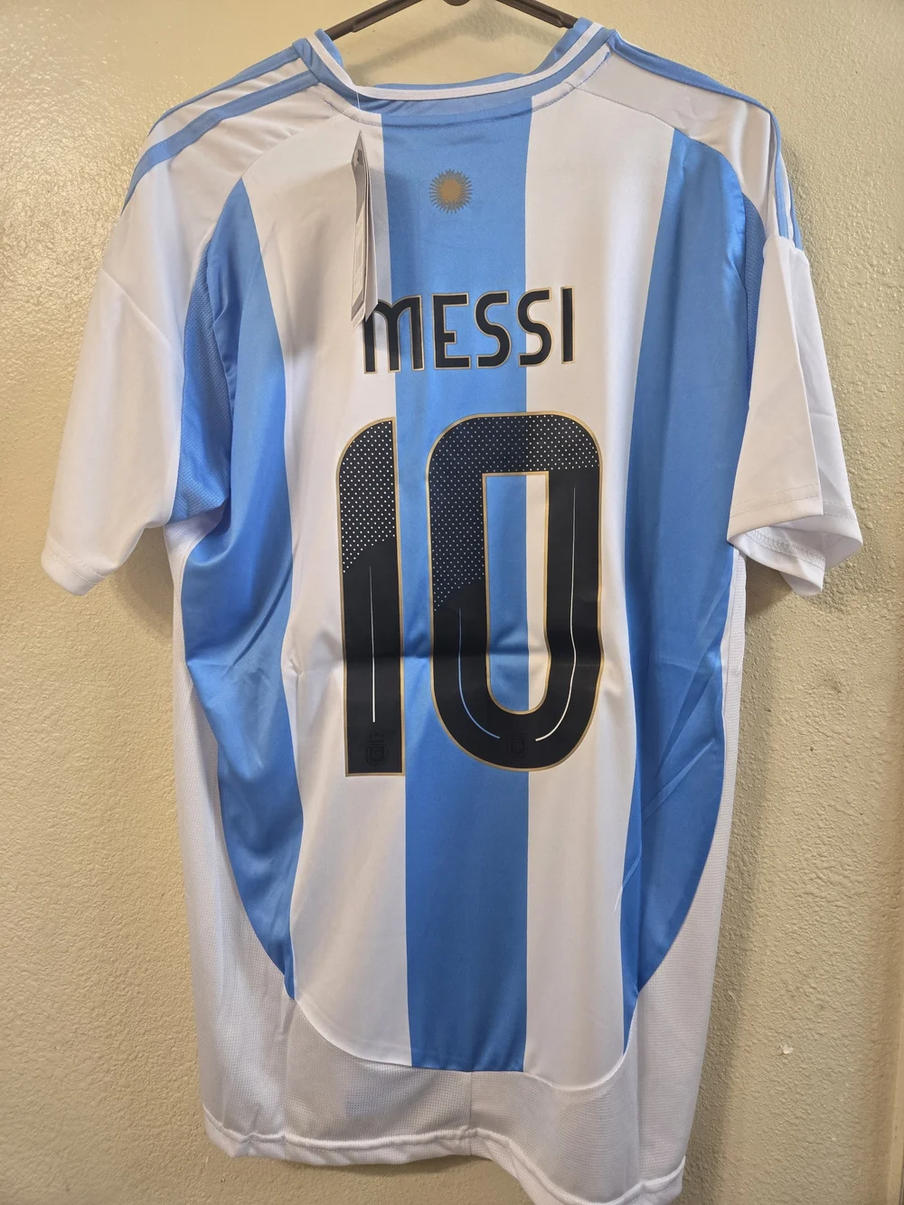 Argentina #10 Soccer Jersey - Light Blue & White MENS SMALL